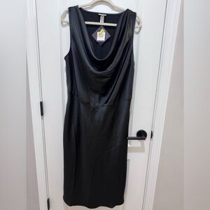 Ava & Viv Black Cowl Neck Midi Dress- size XXL